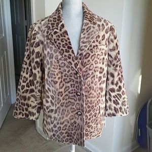NWT Talbots textured leopard print blazer sz 18w